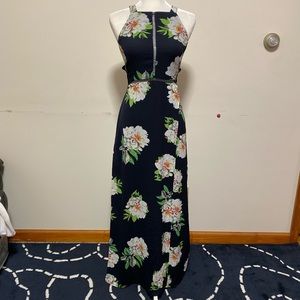 Floral open back  maxi dress
